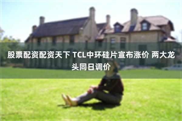 股票配资配资天下 TCL中环硅片宣布涨价 两大龙头同日调价