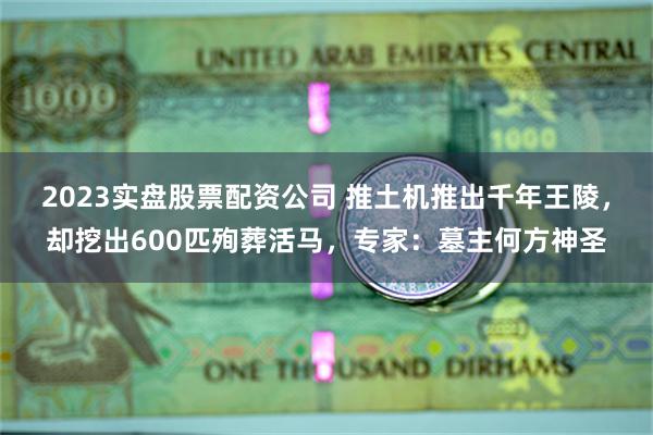 2023实盘股票配资公司 推土机推出千年王陵，却挖出600匹殉葬活马，专家：墓主何方神圣