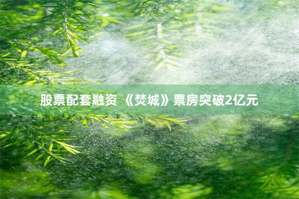 股票配套融资 《焚城》票房突破2亿元